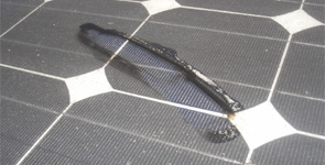 Verschmutzung eines Photovoltaik Modules