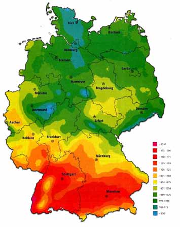 Einstrahlungskarte Deutschland