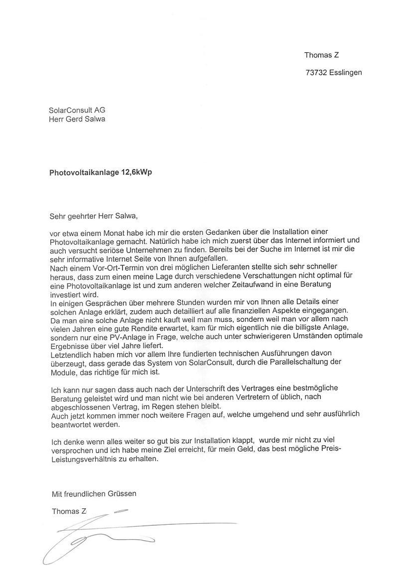 Referenzschreiben Esslingen Solarconsult